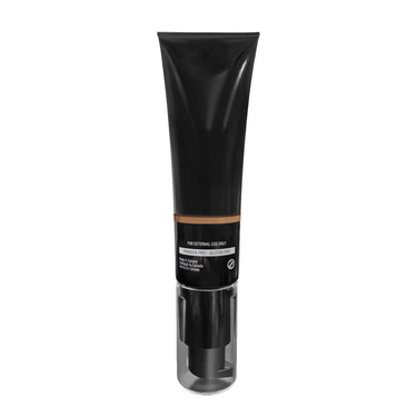 Black tube of cosmetic product on a white background