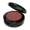 Compact blush in a black case on a white background