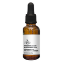 Hydrating serum bottle with dropper on a white background