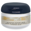 Jar of antioxidant massage cream with a dark blue lid on a white background