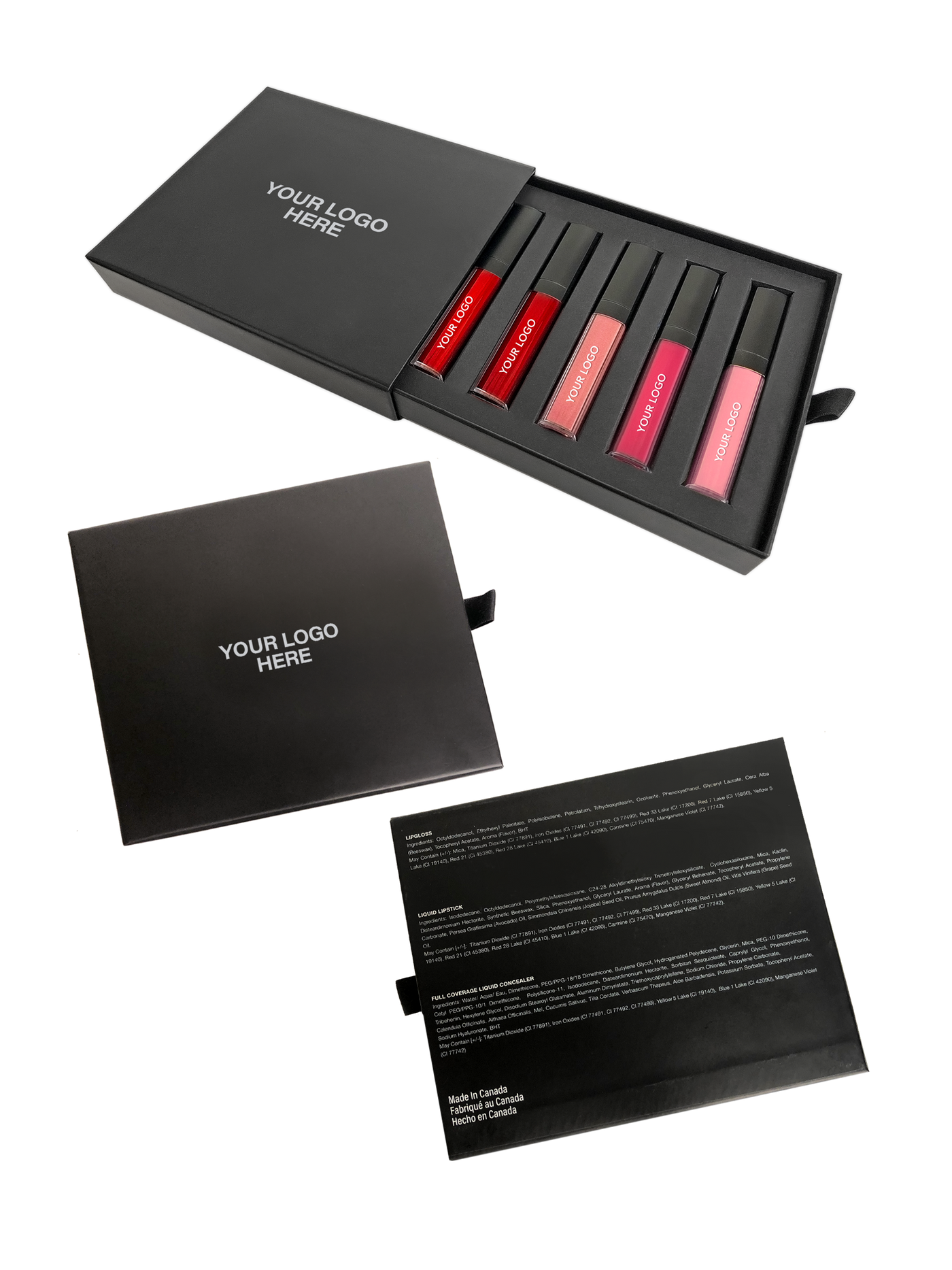 Liquid Lipstick Black Drawer Box - 5pcs