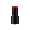 Black makeup stick with red cap on a white background