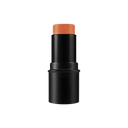 Black makeup stick with orange-tan color on a white background