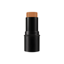 Black makeup stick with brown top on a white background