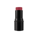 Black lipstick stick with red cap on a white background